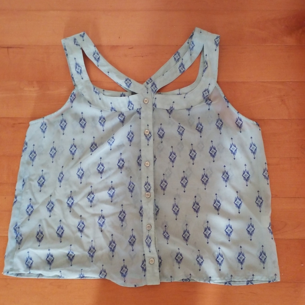 3/$30 NWOT 2 tone blue cut out festival tank
